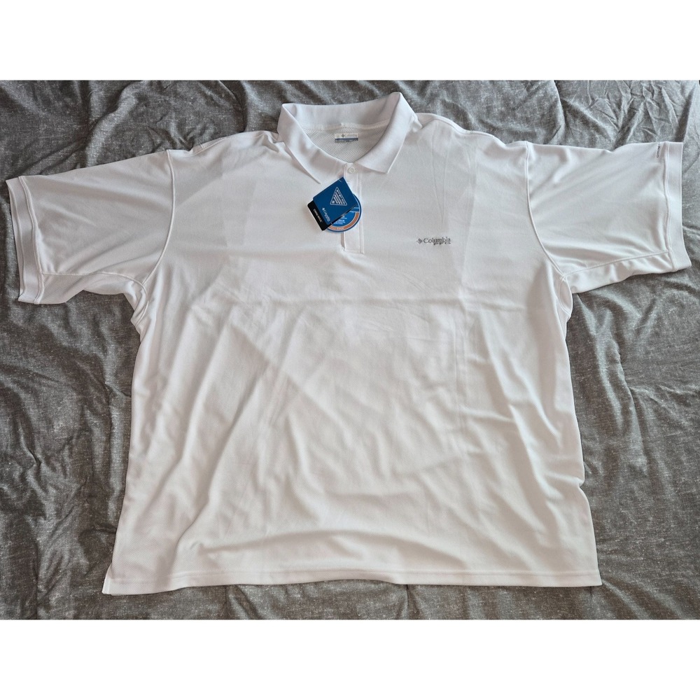 Columbia Shirt‎ Mens 5XL White PFG Fishing Omni Shade Button Up UPF 30
